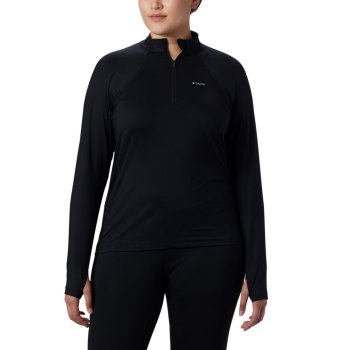 Columbia Sweater Dames, Midweight Stretch Long Sleeve Half Zip Plus Size Zwart, 50JZVFCOM